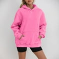 thumbnail image 4 of Oversized Hoodies for Women 2025 Fall Winter Long Sleeve Plain Basic Hooded Sweatshirt with Pockets Pullover Tops, 4 of 6