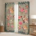 thumbnail image 3 of Feelyou Fashion Rose Floral Black Out Curtains, Vintage Bohemian Flower Curtains Pack of 2 (42x63 Each), Teens Kids Girls Women Bedroom Curtains, Window Curtains Decor, 3 of 7