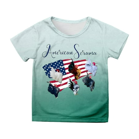 

Toddler Independence Day Boys Girls Prints Short Sleeve Prints T Shirt Tops Leisure Skin-Friendly T Shirts for Boys Baby Girl Clothes