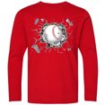 thumbnail image 3 of Inktastic Baseball Breakthrough Long Sleeve Youth T-Shirt, 3 of 5
