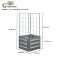 thumbnail image 3 of Grapevine Galvanized Steel Raised Garden Bed, Square, with Trellis, Silver, 3 of 9