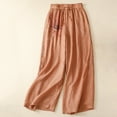 thumbnail image 2 of Pants for Women Leisure Women's Casual Loose Wide Leg Versatile Casual Pants(Orange,2XL), 2 of 9