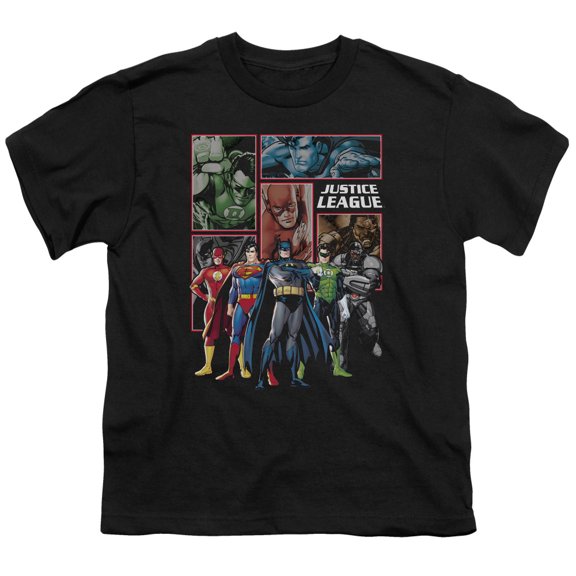 Justice League Of America Men's  New Jla Panels T-shirt Black
