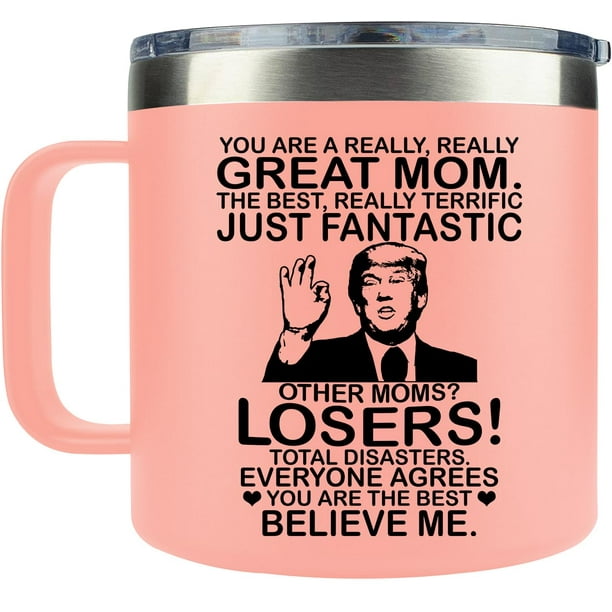 Taza de Café de Acero Inoxidable 14 oz para Mamá Genial AMAZPRINTS