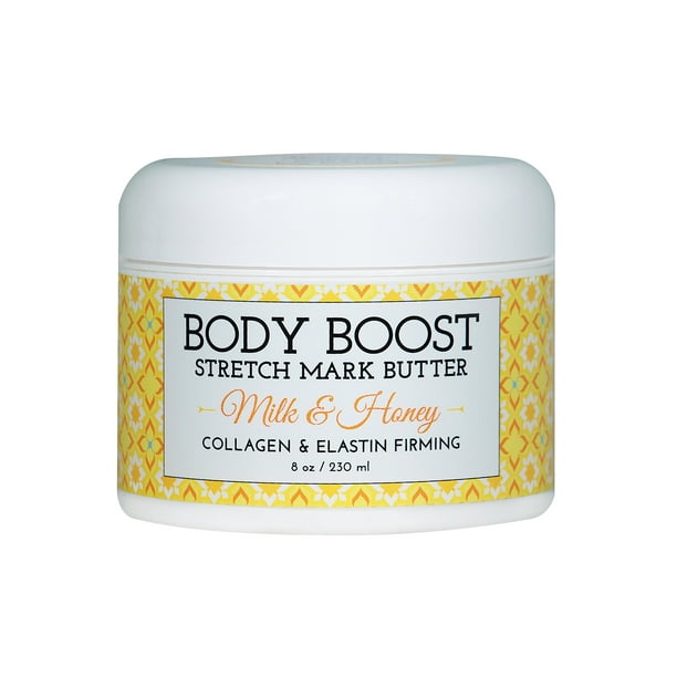 Crema para estrías Body Boost, leche y miel, embarazo seguro