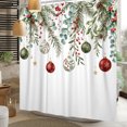 thumbnail image 3 of Nanqianyi Watercolor Xmas Ball Shower Curtain,Farmhouse Winter Bathroom Decor 72x86 Inch Polyester Fabric,Waterproof,with Hooks, 3 of 6