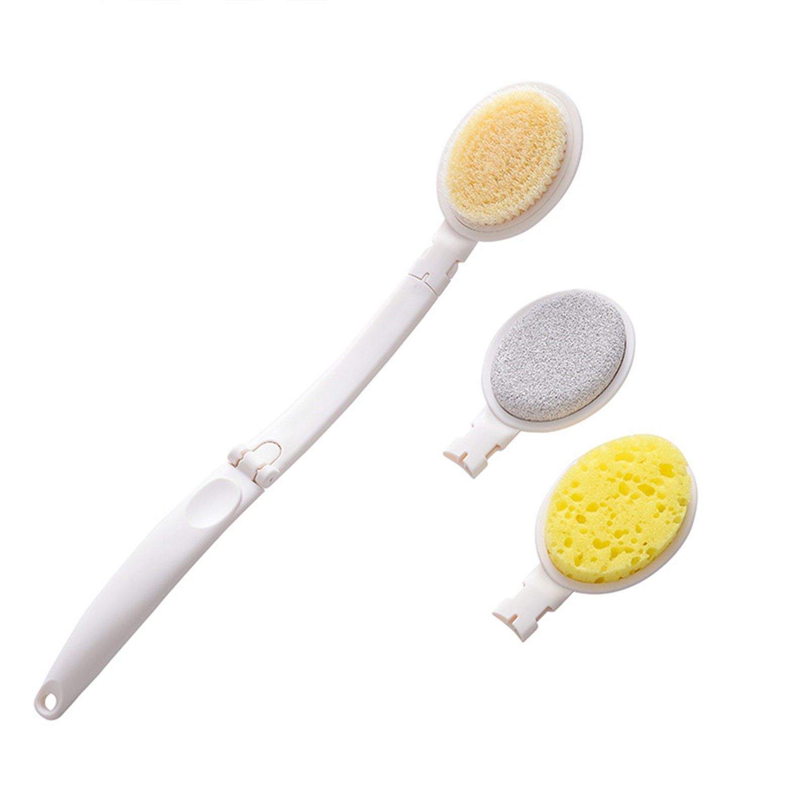 Bath for Dry Skin 3 In 1 Foldable Shower Brush Back, With Brush Sponge