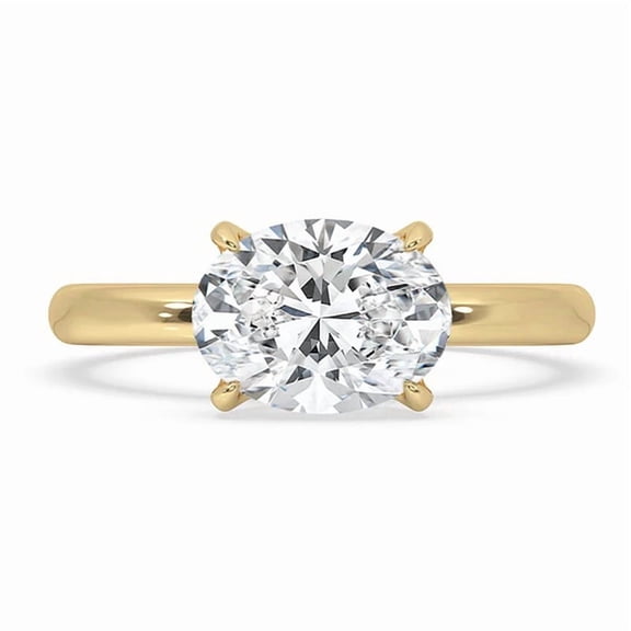 1.5 CT Oval Shaped Diamond Ring In East West Style Engagement Ring, Anniversary Ring, Wedding Ring for Women, Lab grown Diamond Ring for gift