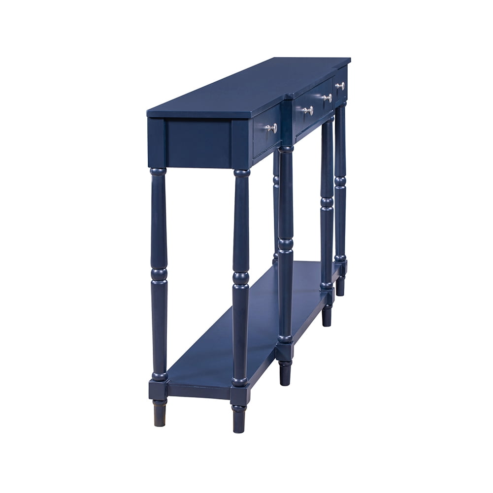 Lowestbest Console Table Entry Table, Wood Entryway Table with Storage Shelf and Drawer (Blue) Lowestbest Console Table Entry Table, Wood Entryway Table with Storage Shelf and Drawer (Blue)