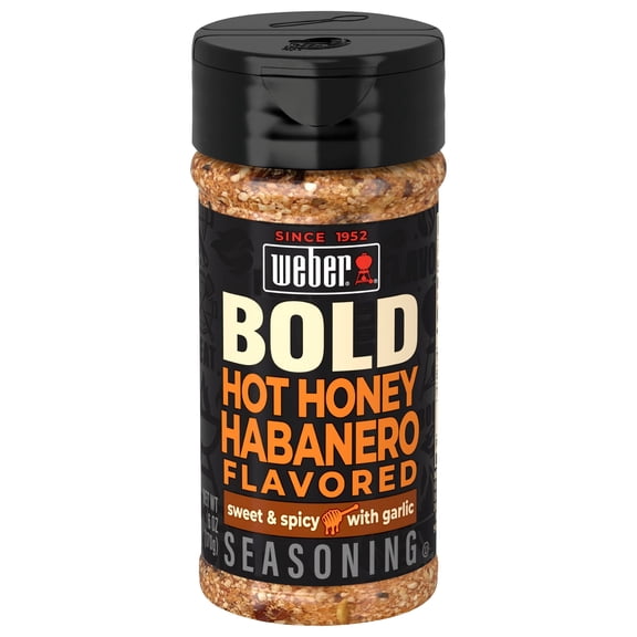 Weber BOLD Hot Honey Habanero Flavored, Chili Pepper and Honey Seasoning Blend, 6 oz Bottle