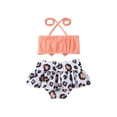 thumbnail image 2 of xiaxaixu Girls Swimming Clothes Set, Halter Neck Tops and Printing Shorts, 2 of 5