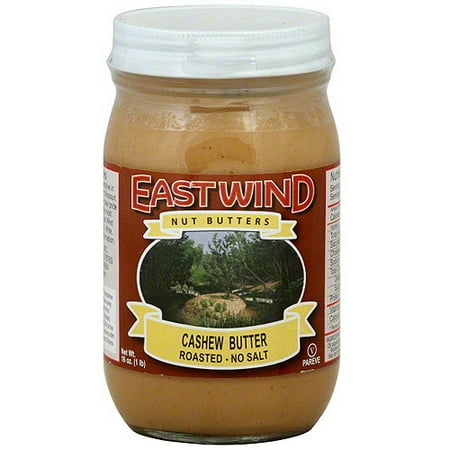 East Wind Nut Butters Roasted No Salt Cashew Butter, 16 oz (Pack of 6)