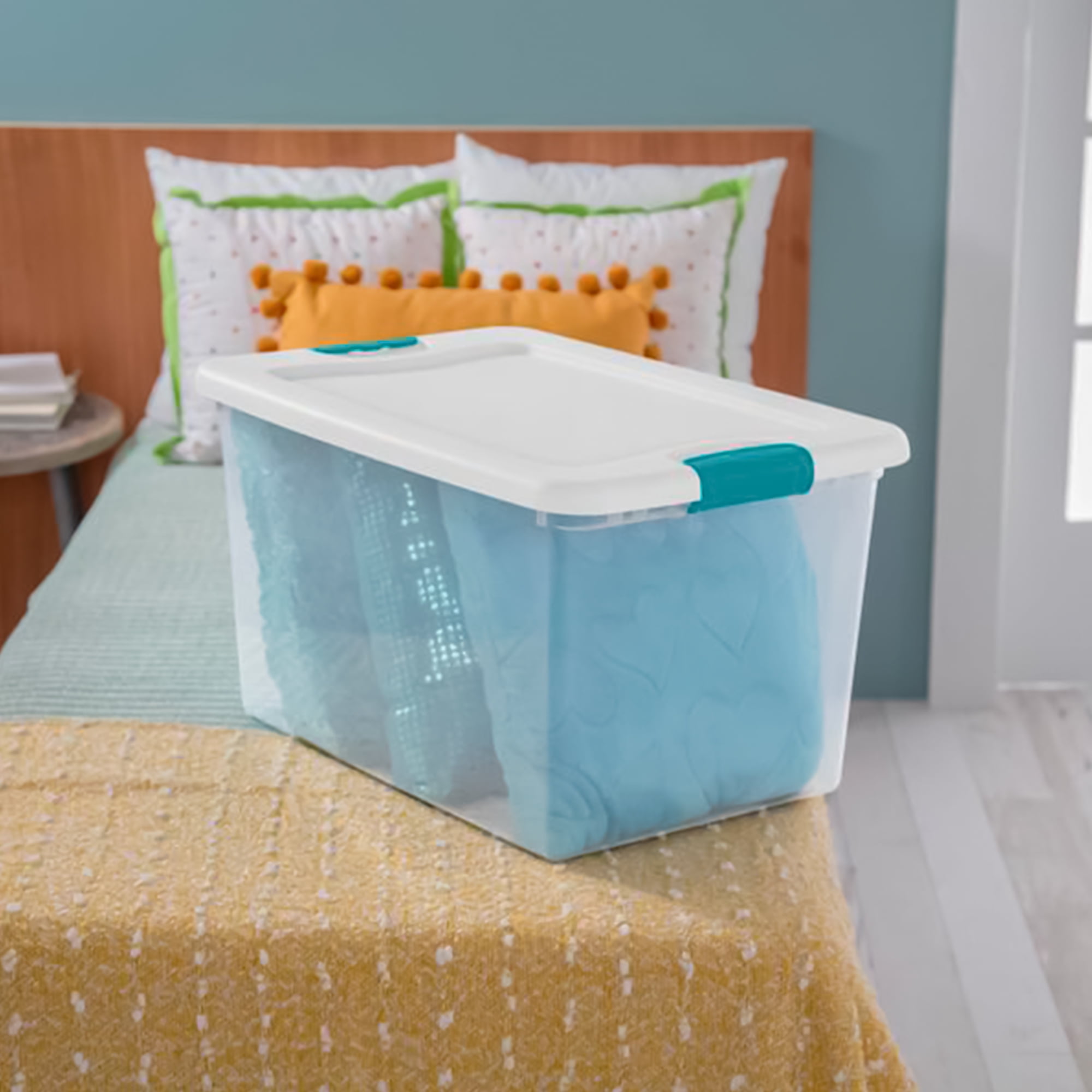 Sterilite 64 Qt Latching Storage Tote Box 6 Pack Medium Clip Box