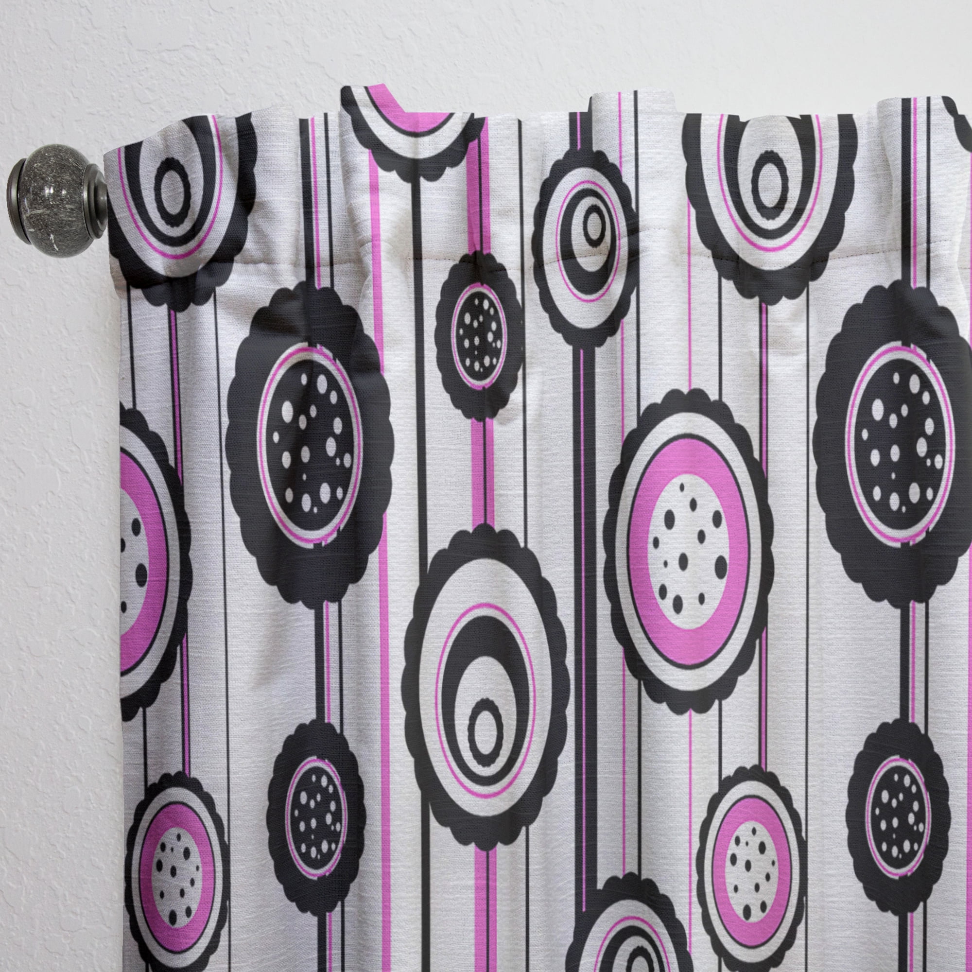 Designart 'Circular Retro Pattern' Mid-Century Modern Curtain Panel