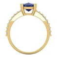 thumbnail image 4 of Solitaire with Accents Engagement Ring for Women - 3.48ct Simulated Tanzanite in 14K Yellow Gold Promise Ring, 4 of 6