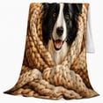 thumbnail image 2 of Border Collie Autumn, Cozy Pet Portrait Pattern, Warm Flannel Blanket for Living Room and Reading Nook with Detailed Artwork, Dog Lovers Thanksgiving Gift, Pet Lover Home Decor, 2 of 9