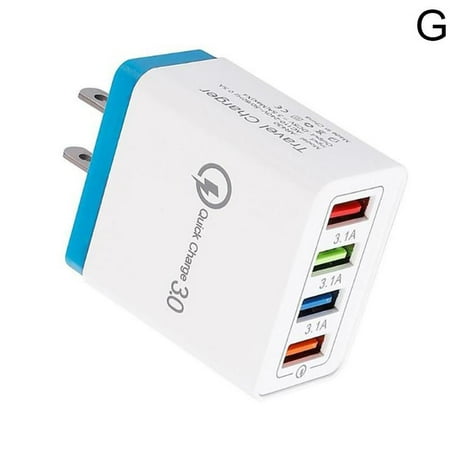 48W 3.1A USB-A 4-Port Qualcomm Charger Quick Charge Wall Power D8L1