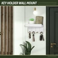 thumbnail image 3 of Rebee Vision Small Key Holder Wall Mount - Aesthetic Room Decor with 4 Study Hooks and Mini Floating Shelf - Ideal Apartment Essentials for Farmhouse Living Room and Home Decor (Modern White), 3 of 6