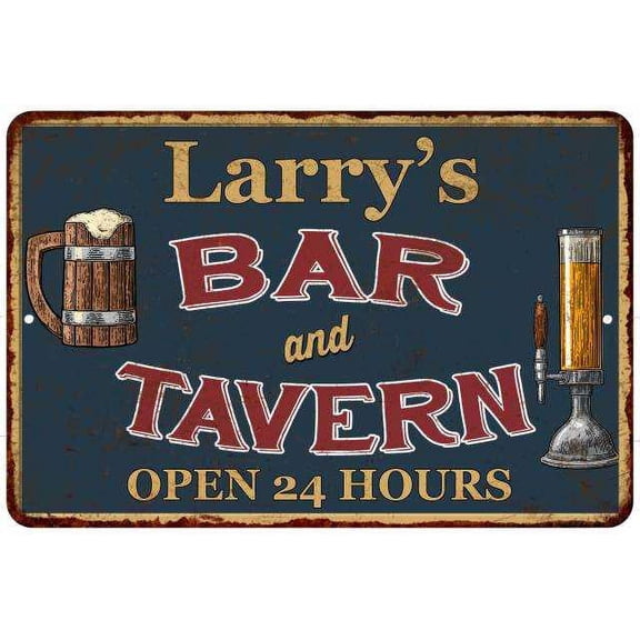 Larry's Green Bar & Tavern Rustic Sign 8 x 12 High Gloss Metal 208120047239