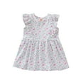 thumbnail image 2 of Favoffer Toddler Girl Dress Summer Sweet White Tulle Breathable Floral Flying Sleeve A-line Skirt, 2 of 5