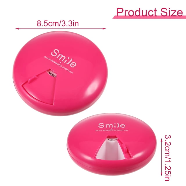 Wosthever Caja de medicinas resistente y segura con dispensador de pastillas semanales, pastillero, tamaño portátil, fácil Rosa roja