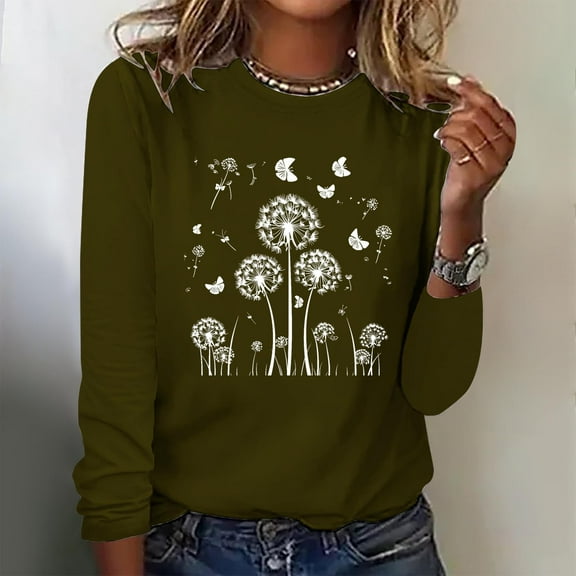 Simua Womens Crewneck Sweatshirt Long Sleeve Tops Cute Graphic Casual Loose Fit Pullover
