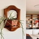 thumbnail image 4 of Espejo de Pared Vintage con Estante, Candelabro de Aromaterapia de Madera Maciza, Decoración Colgante para Cafetería, Estante de Pared., 4 of 5