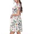 thumbnail image 2 of Disketp Cute Cartoon Sloth para Vestido de Manga Corta para Mujeres, Vestidos de Verano para Mujeres, Casual y Holgado para la Playa, 2 of 6