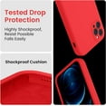 thumbnail image 4 of for iPhone 12 Pro Case, Silicone Upgraded [Camera Protecion] Phone Case with Soft Anti-Scratch Microfiber Lining, 6.1 inch, Red, 4 of 11