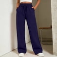 thumbnail image 2 of Women's Fleece Baggy Sweatpants High Waist Wide Straight Leg with Pockets Winter, 2 of 8
