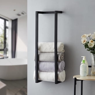 KOKOSIRI 24" Bathroom Towel Rack Shelf - Stainless Steel Double Towel Bars With Robe Hooks, Brushed Nickel