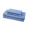 thumbnail image 1 of Mainstays Soft Wrinkle Resistant Microfiber Full Stadium Blue Gingham Plaid Sheet Set, 1 of 6