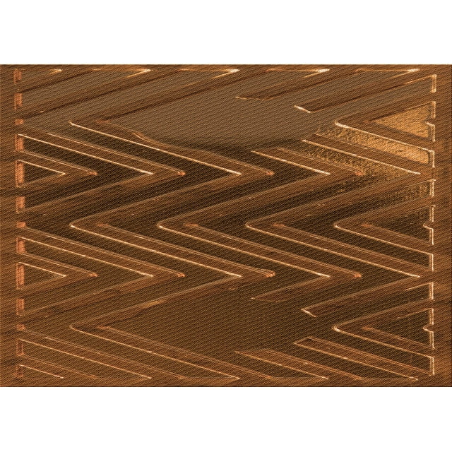 Ahgly Company Tapis Rectangulaire d'Intérieur Lavable en Machine Transitionnel Sedona Brun, 7 Pieds x 9 Pieds