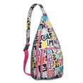 thumbnail image 1 of Aesthetic Sling Backpack - Fashion Forward Colorful Abstract Print Crossbody Bag, Multi-Pocket Organization, 1 of 4