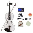 thumbnail image 2 of GV102 4/4 Solid Wood EQ Violin Case Bow Violin Strings Shoulder Rest Electronic Tuner Connecting Wire Cloth White, 2 of 12