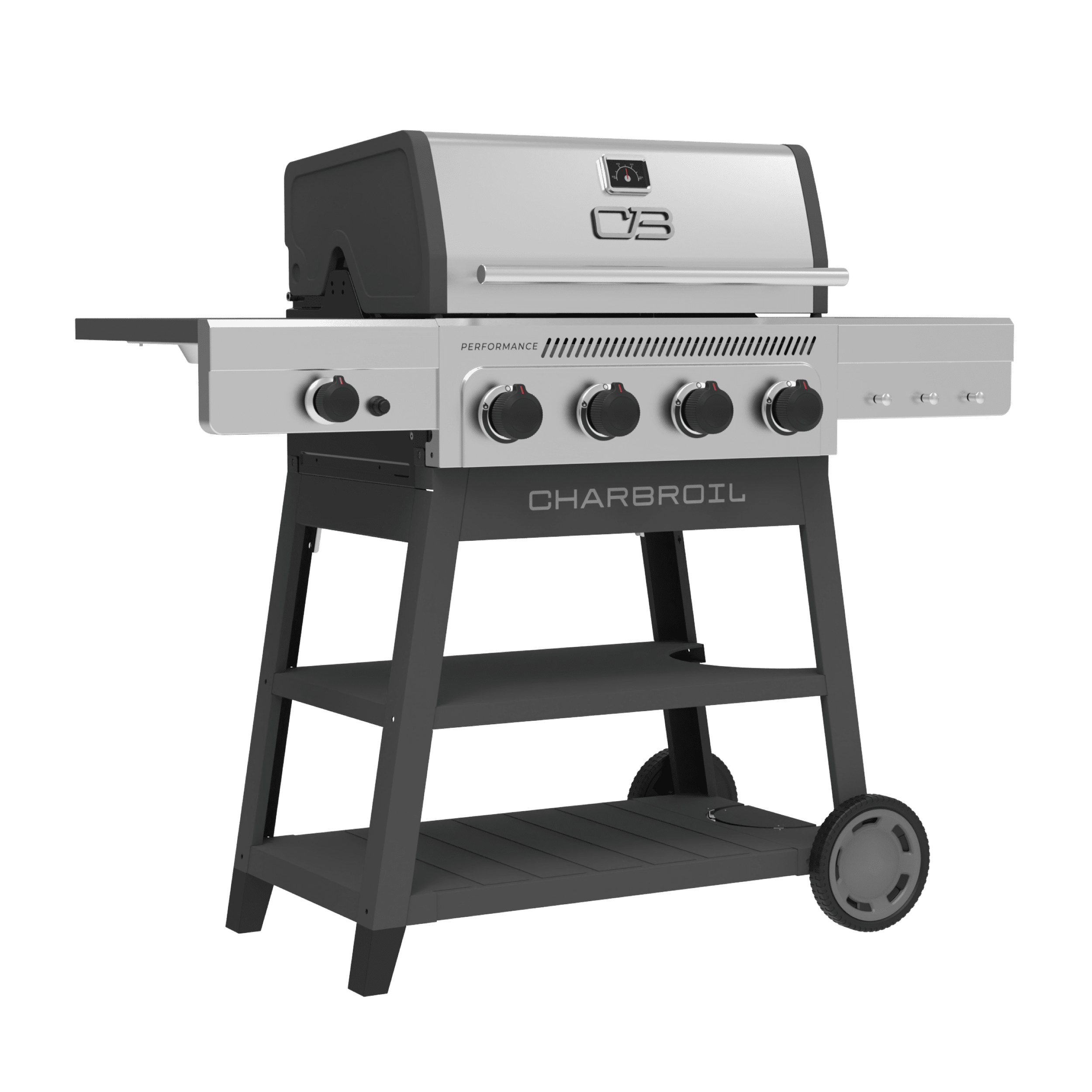 Charbroil® Performance Series™ FlavorMax™ 4-Burner Cart Gas Grill with Side Burner, Stainless