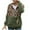 Olive Green, variant on Womens Casual Double Fuzzy Sweatshirt Faux Fleece Zip Up Pullover Hoodies Coat Leopard Outwear with Pockets White