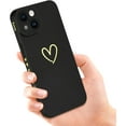 thumbnail image 2 of Compatible with iPhone 14 Case for Women Luxury Heart Design Phone Case Soft TPU Silicone Shockproof Protective Case for iPhone 14 6.1" (Black), 2 of 11