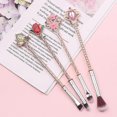 thumbnail image 4 of Rose Eye Makeup Brush Set - 4pcs Wand Makeup Brushes with Soft Synthetic Fiber and Metallic Handle for Eyebrow, Eyeshadow, Foundation, Blending and Li, 4 of 4