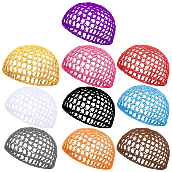 10 piezas de red para el cabello de ganchillo, práctica red para el cabello de ganchillo de colores.