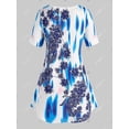 thumbnail image 3 of Tallas de talla grande tinte flores camiseta longline Rosegal Camisetas tallas grandes, 3 of 5