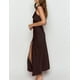 thumbnail image 3 of Vestido de verano KOUNAI satinado de encaje sin espalda con cuello en V maxi negro, 3 of 5