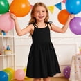 thumbnail image 4 of BCSIOAOI Toddler Dress Girls,Tie Shoulder Sleeveless A-Line Casual Dress with Pockets Black 2-3t, 4 of 9
