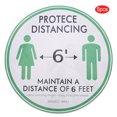 thumbnail image 1 of 5pcs / Bag Store Hospital Distance Warning Floor Sticker Safety Distance Sign Decal Round#3, 1 of 9