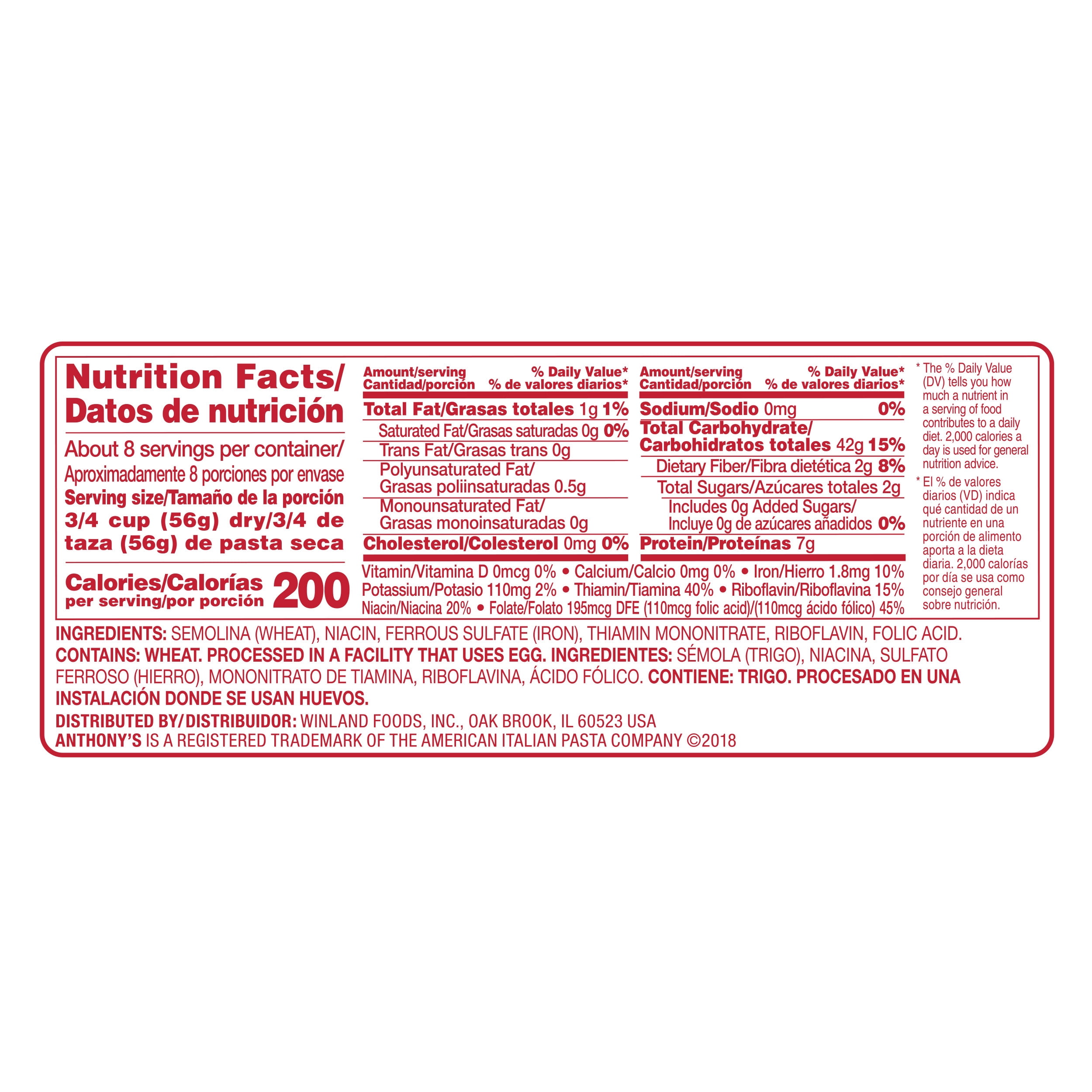 Anthony's Elbows Pasta, 16 oz