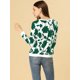 thumbnail image 5 of Allegra K Sudadera Casual Floral Cuello Redondo Blusa Top Estampado De Manga Larga Para Mujeres Verde M Unique Bargains Blusa, 5 of 6