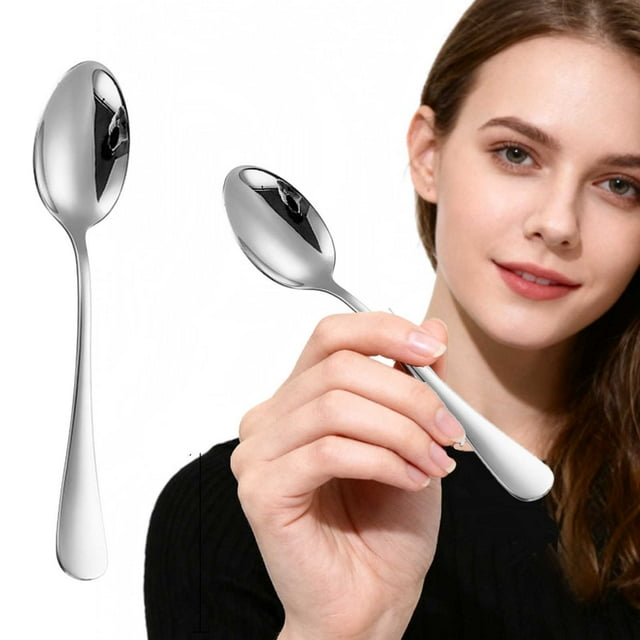 New Low Price! Cyenie B 6.7In Stainless Steel Spoon, Dinner Spoons Stainless Spoons Silverware Table Spoon for Home Kitchen Restaurant Kitchen Dinner Spoons Dishwasher