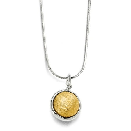 Sterling Silver Gold-Plated Polished & Laser Textured Pendant