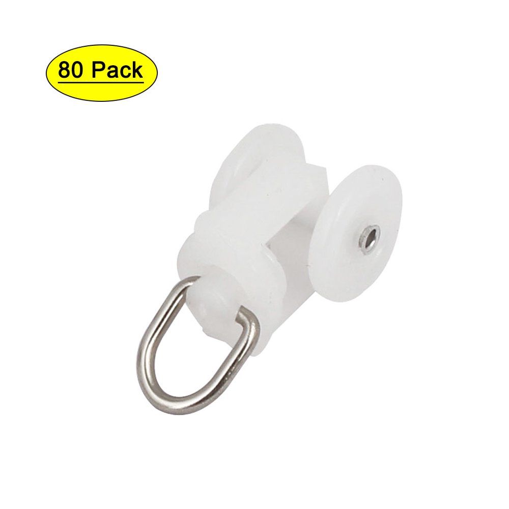 Uxcell 12mm Dia Twin Wheel Curtain Track Rail Slide Rolling Rollers