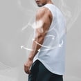 thumbnail image 4 of HCNTES Mens Cotton Sleeveless Tank Tops Cut Off Muscle Gym T Shirts Running Beach Loose Fit Tees(White,M), 4 of 5